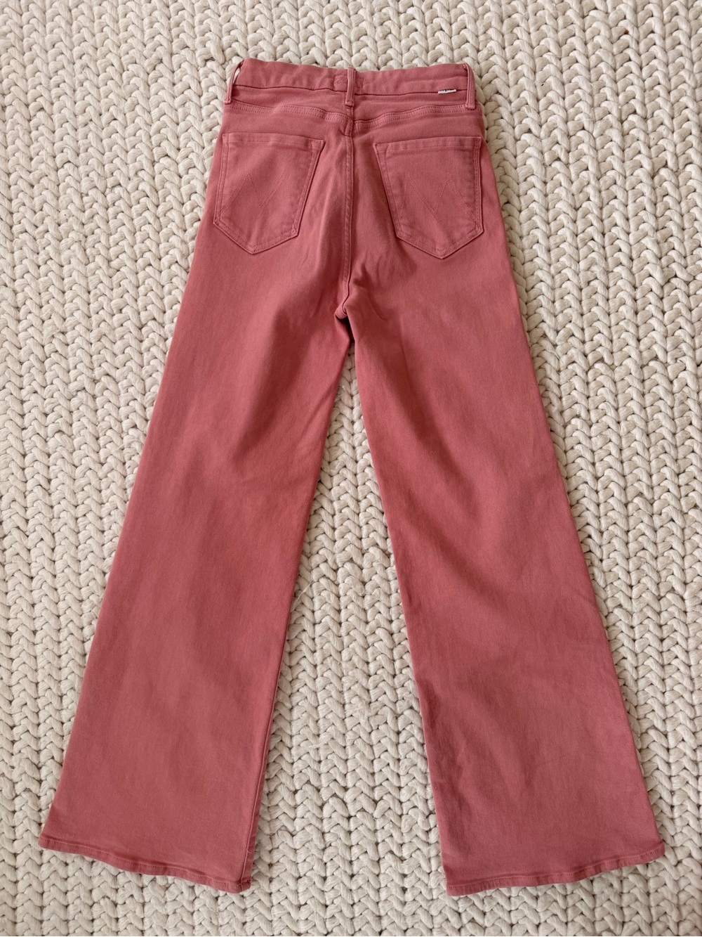 MOTHER The High Waisted Roller Skimp Jeans 26 Second Chance Dusty Rose Wide Leg - Picture 4 of 11
